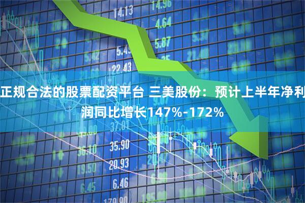 正规合法的股票配资平台 三美股份:预计上半年净利润同比增长147%-172%